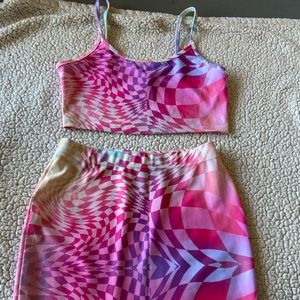 2 piece skirt and crop top set